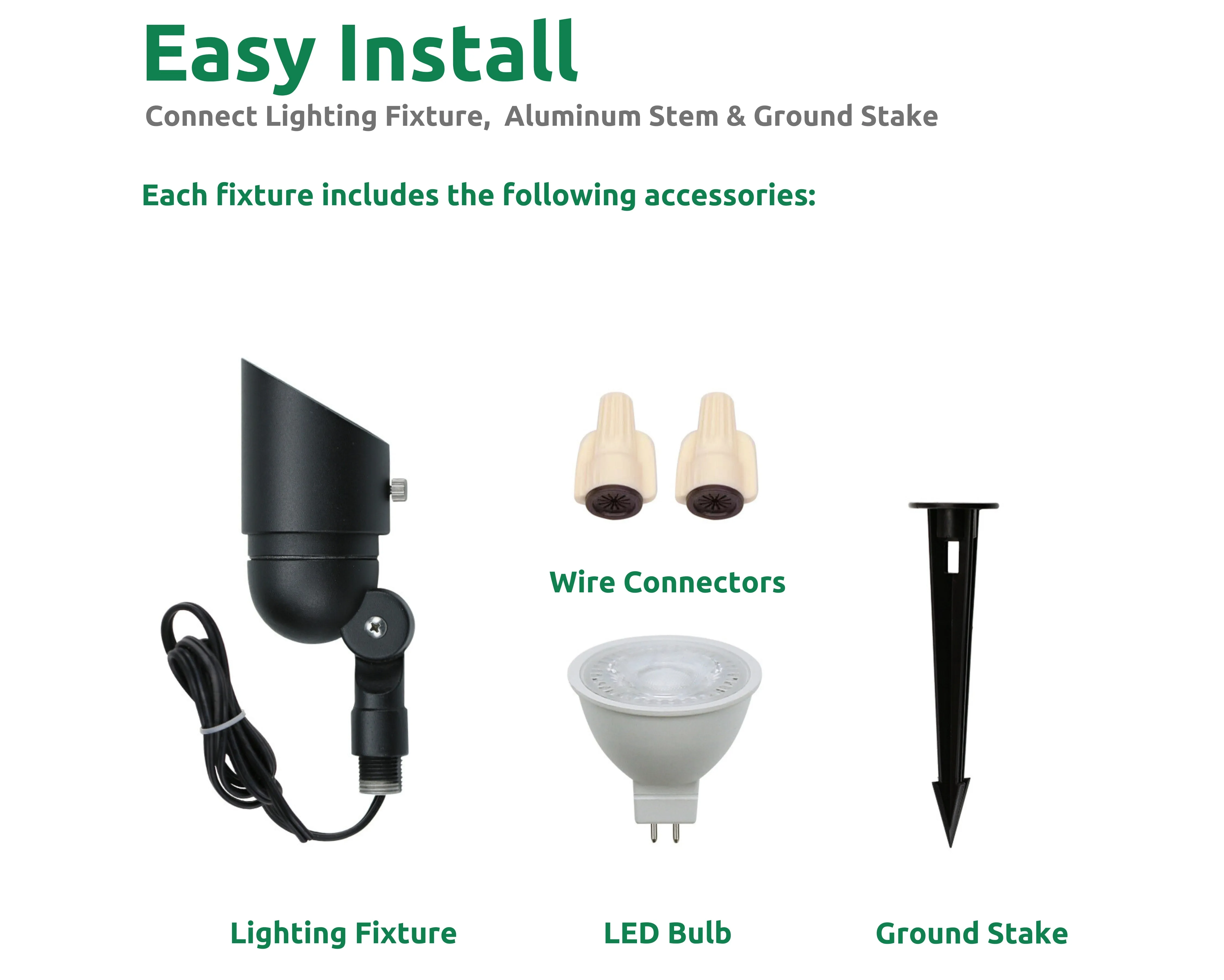 Lumina Lighting® 4W Low Voltage LED Spotlights 12V Replaceable LED Bulb Included (Black, 2-Pack)
