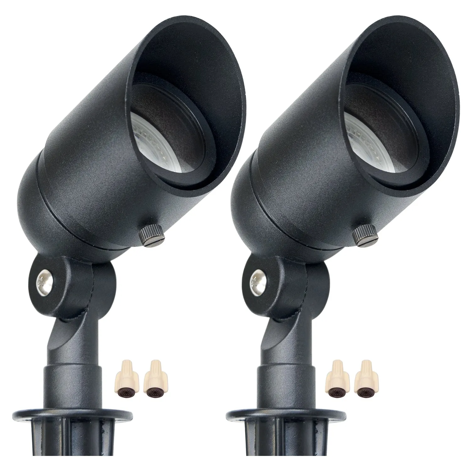 Lumina Lighting® 4W Low Voltage LED Spotlights 12V Replaceable LED Bulb Included (Black, 2-Pack)