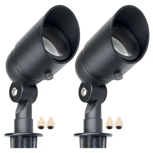 Lumina Lighting® 4W Low Voltage LED Spotlights 12V Replaceable LED Bulb Included (Black, 2-Pack)