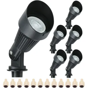 Lumina Lighting® 5W Low Voltage LED Spotlight | 12V Replaceable LED Bulb Included (Black, 6-Pack)