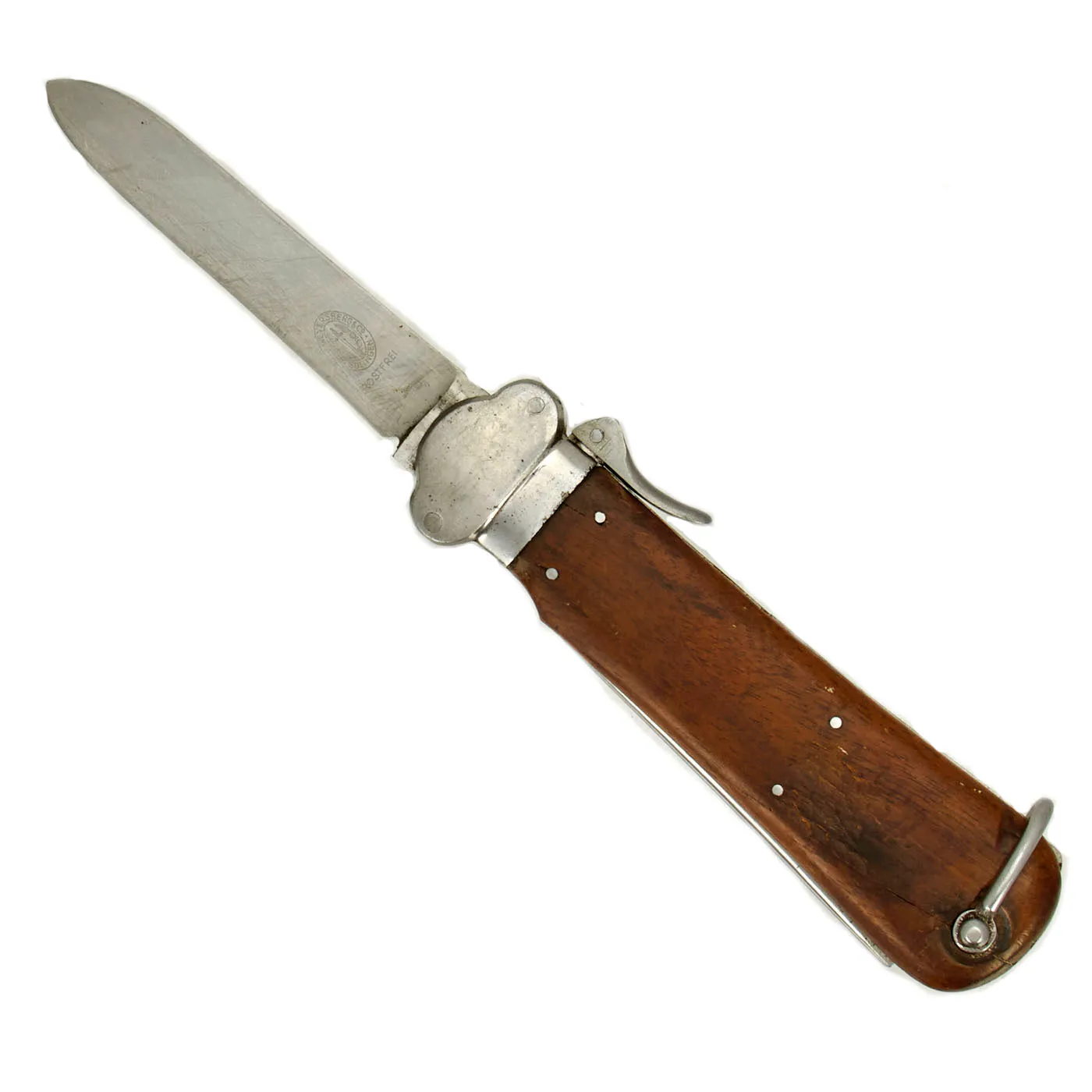 Original German WWII Early Luftwaffe Gravity Knife by Paul Weyersberg & Co. of Solingen with Waffen Proof