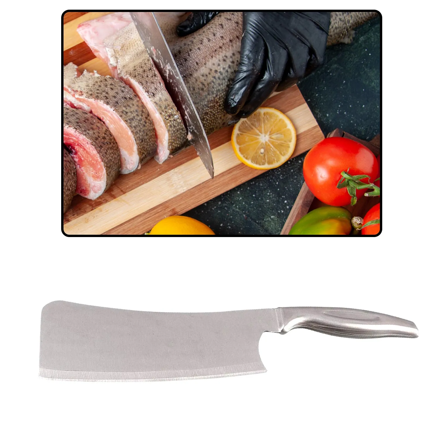 Premium Stainless Steel Knives, Stainless Steel Handle Heavy Duty Blade (11 Inch)