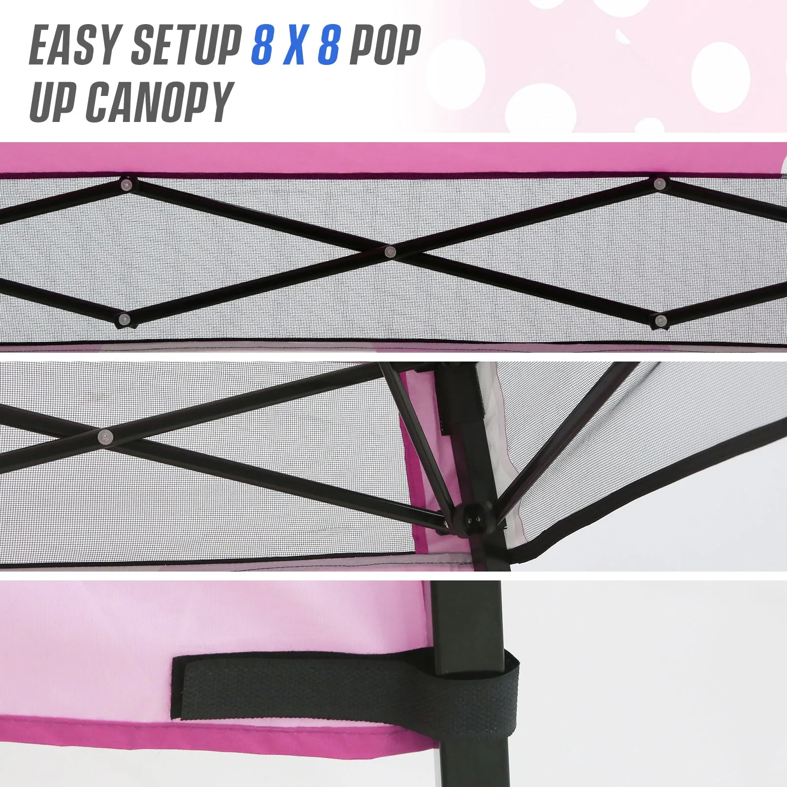 SHADE GRAPHIX 8x8 Day Tripper Pop Up Canopy Tent with Backpack (Pink Mushroom Top)