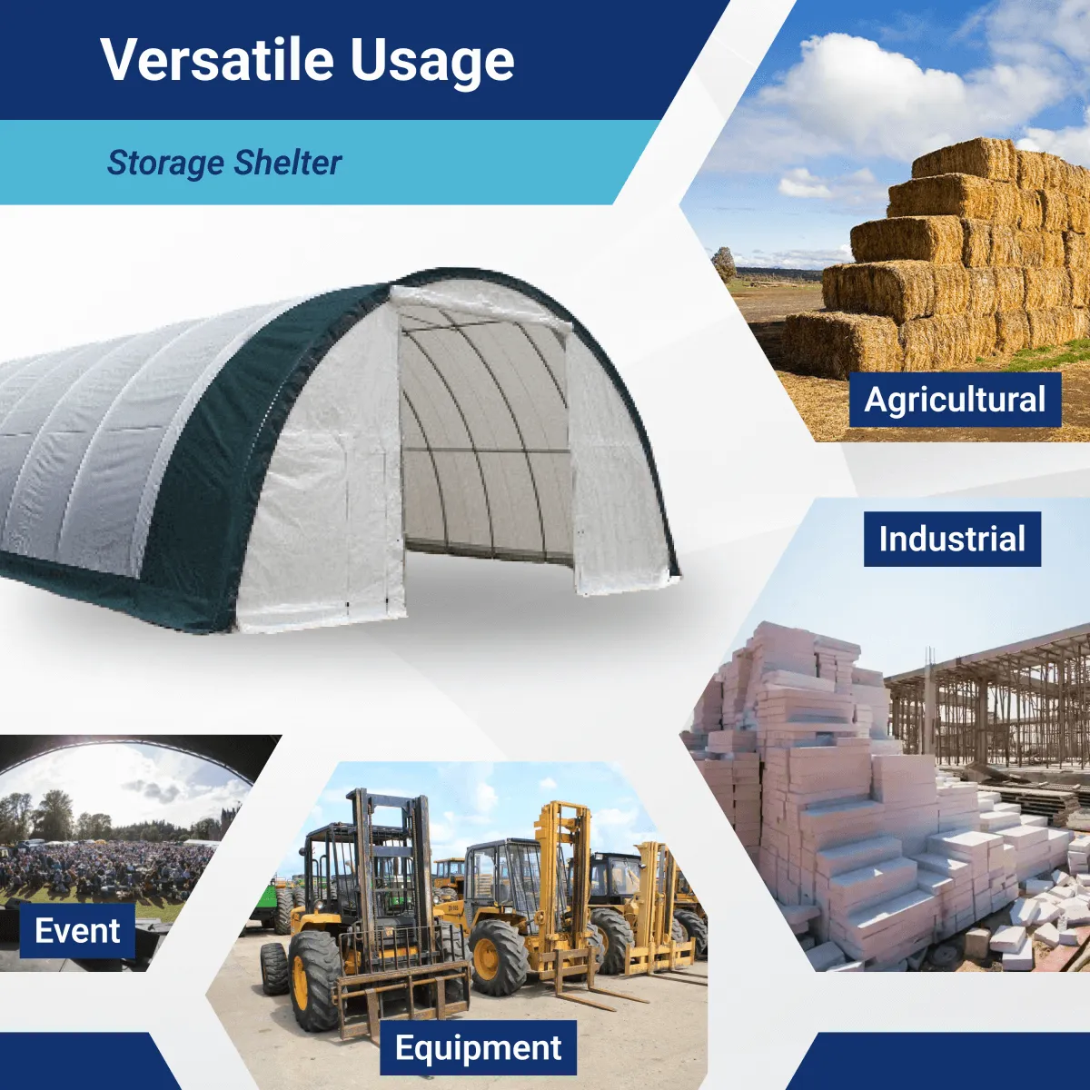 Single Truss Arch Storage Shelter W30'xL40'xH15'