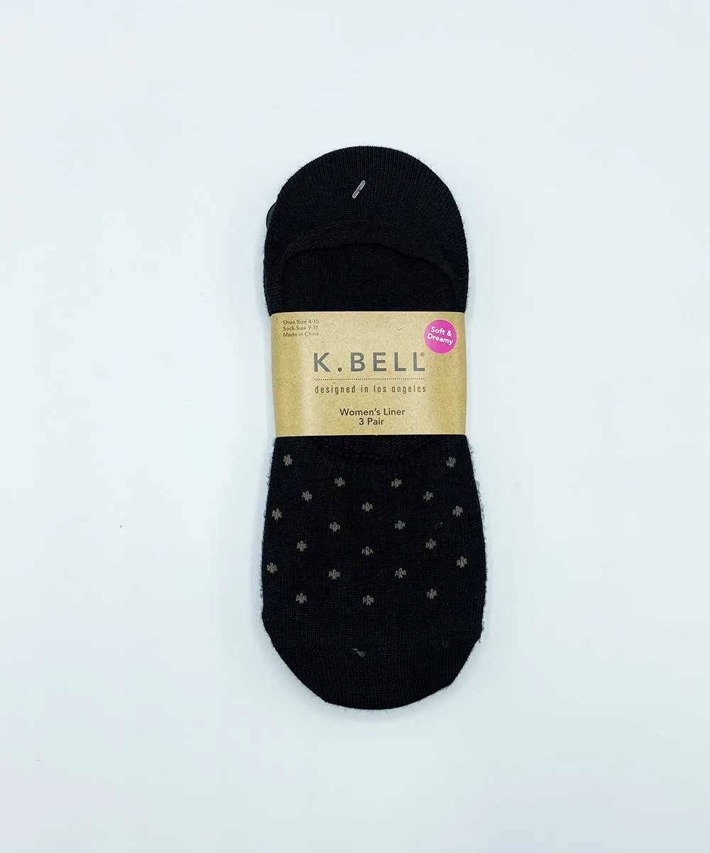 Soft and Dreamy Liner Socks by K Bell (3pk) - Medium