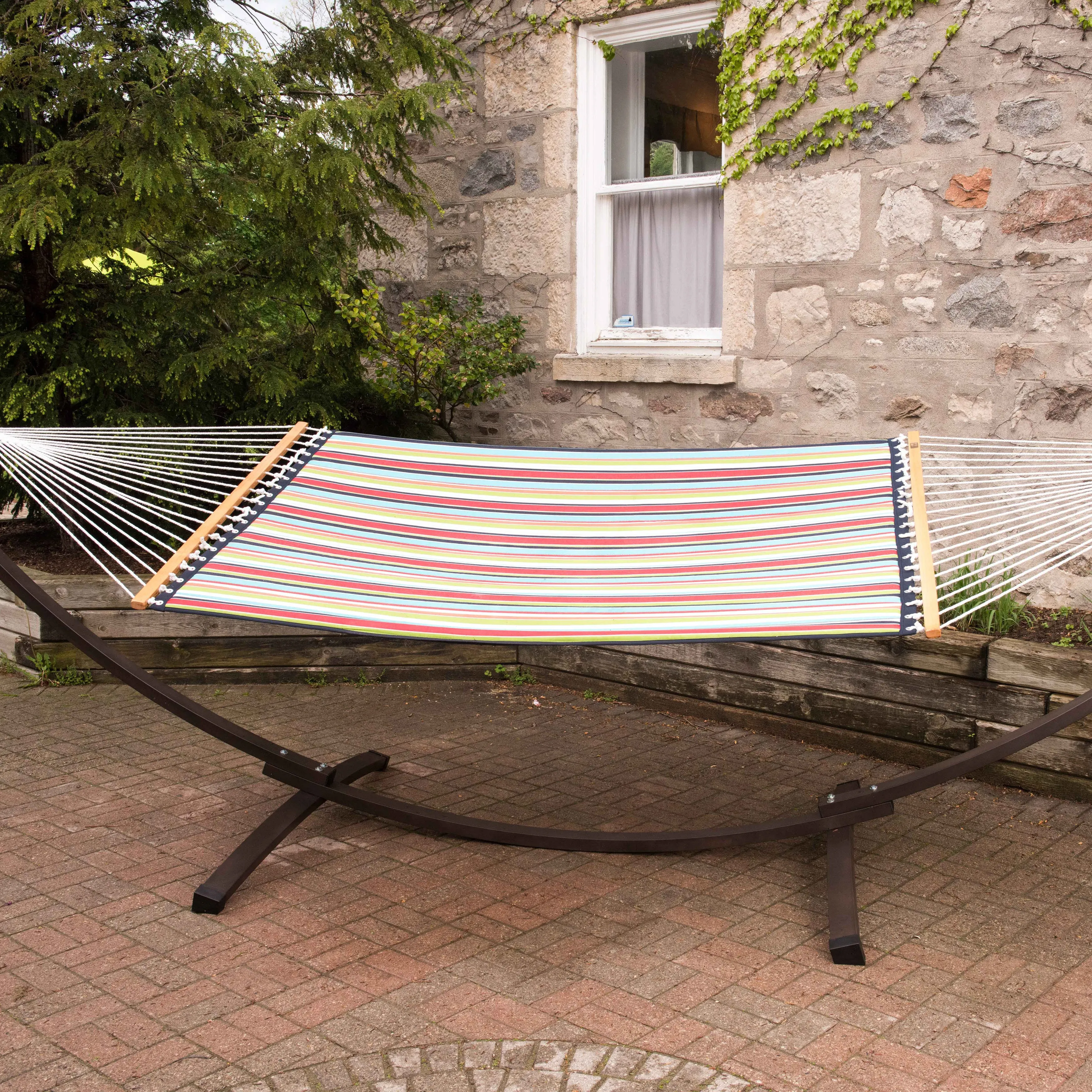 Sunbrella® Quilted Spreader Bar Hammock - Carousel Confetti