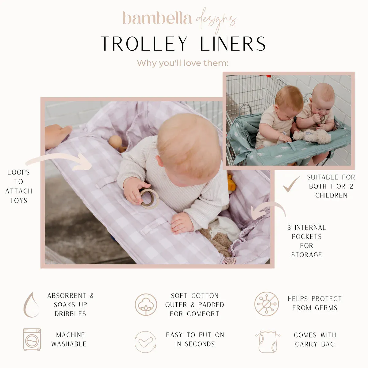Universal Padded Trolley Liner - Dachshund Days