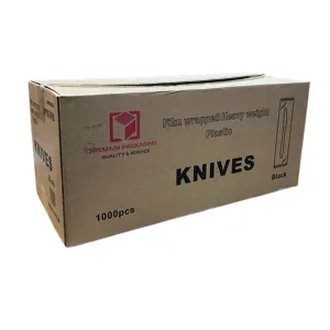 *WHOLESALE* Disposable - Individually Wrapped - Heavy Weight - Black Knives| 1000 ct.