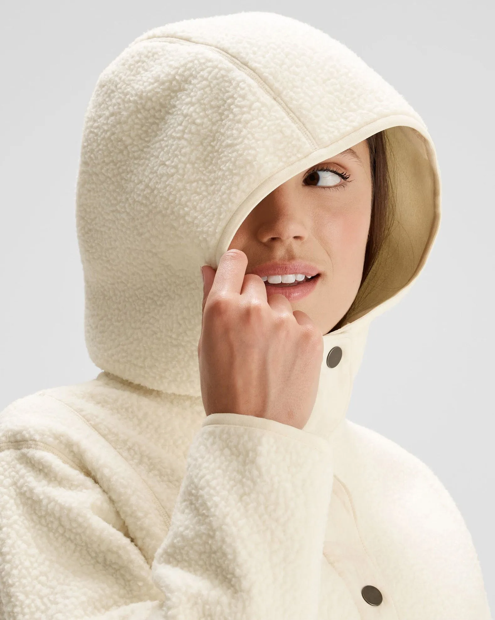 Women's Co-Z High Pile Hooded Jacket  - Natural