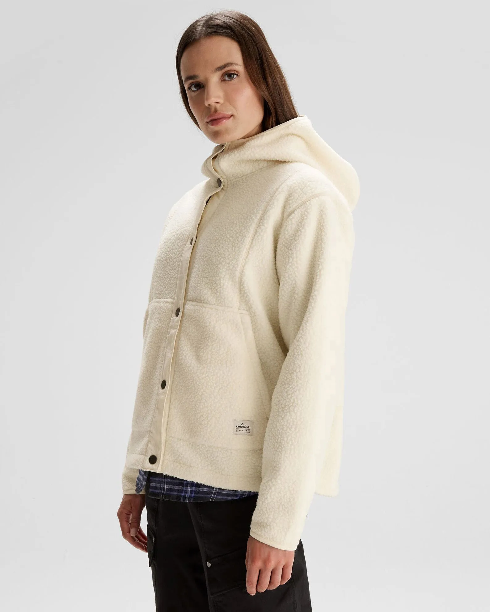 Women's Co-Z High Pile Hooded Jacket  - Natural