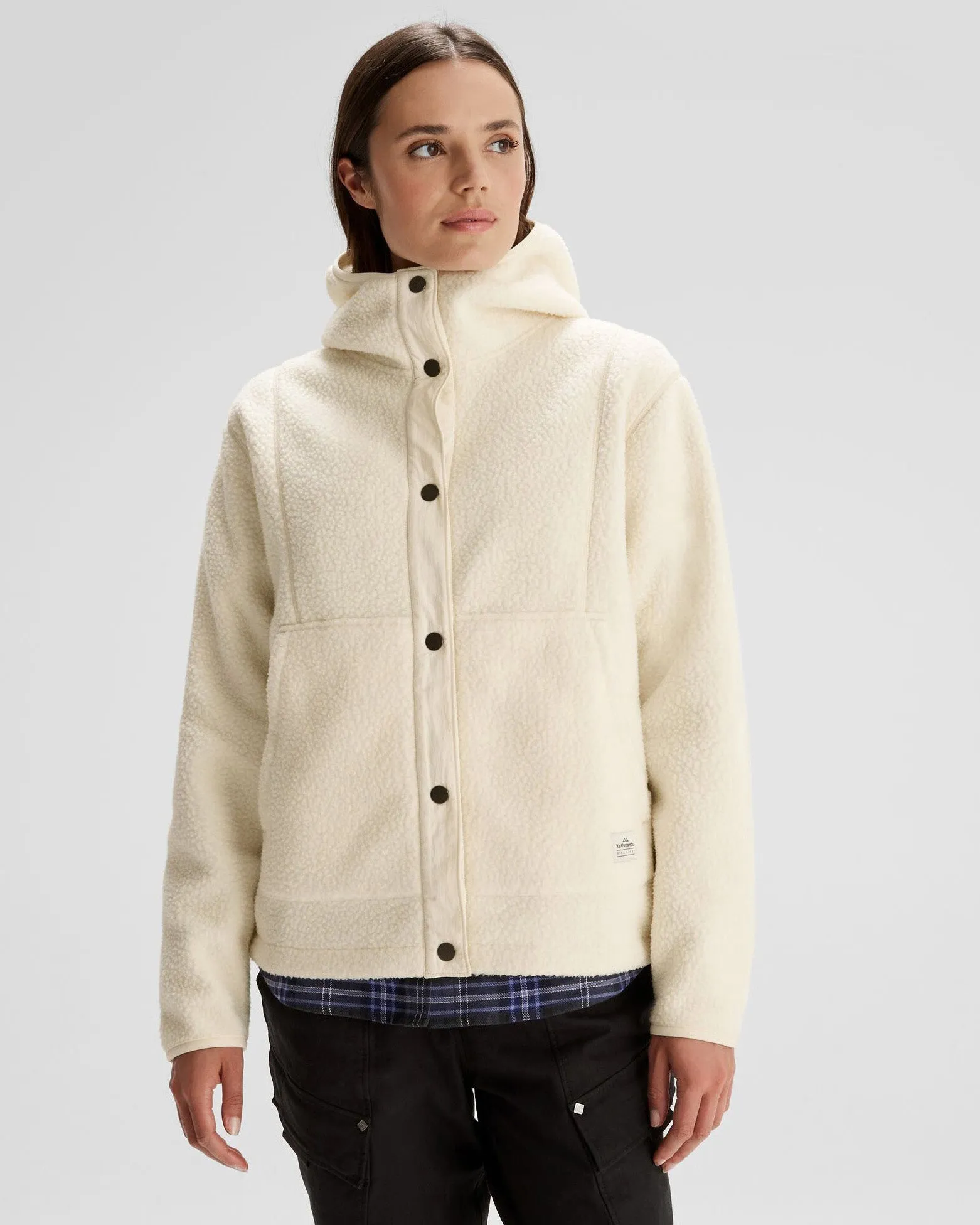 Women's Co-Z High Pile Hooded Jacket  - Natural
